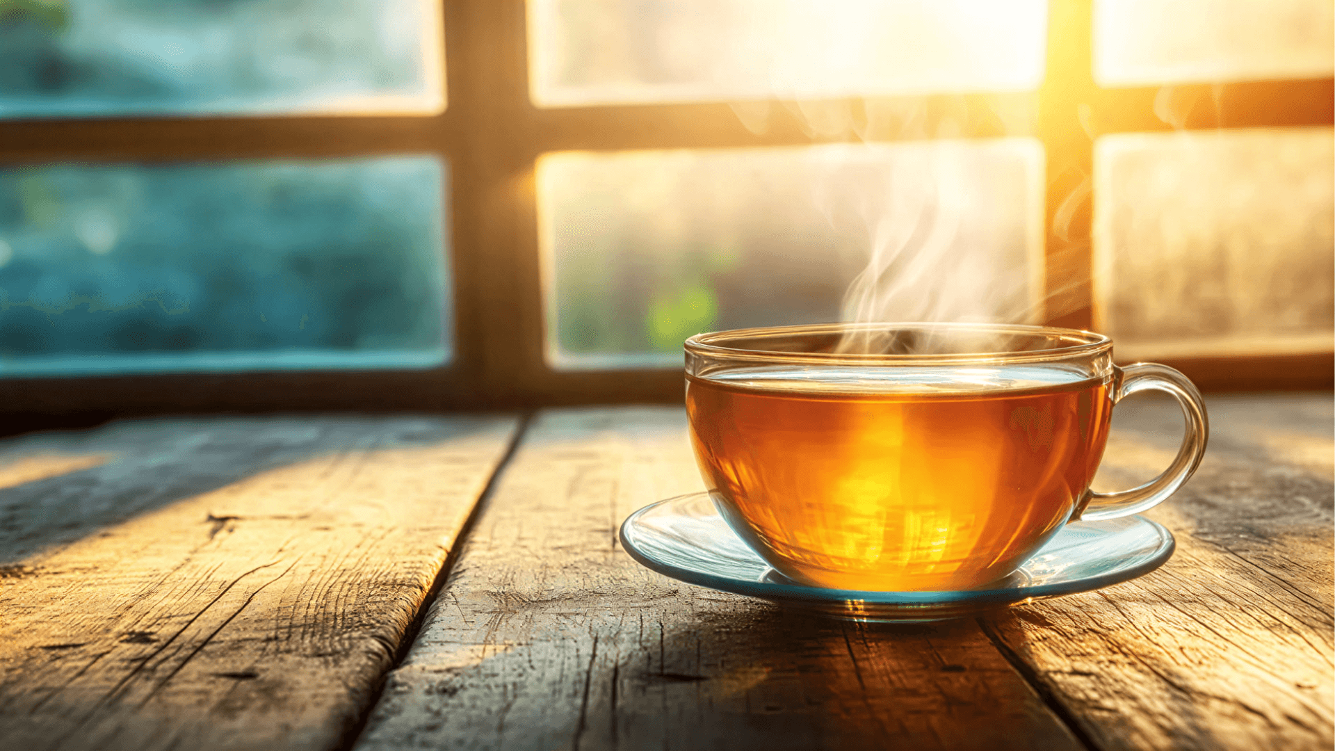 Tasse frischer Nelkentee mit getrockneten Gewürznelken auf rustikalem Holztisch