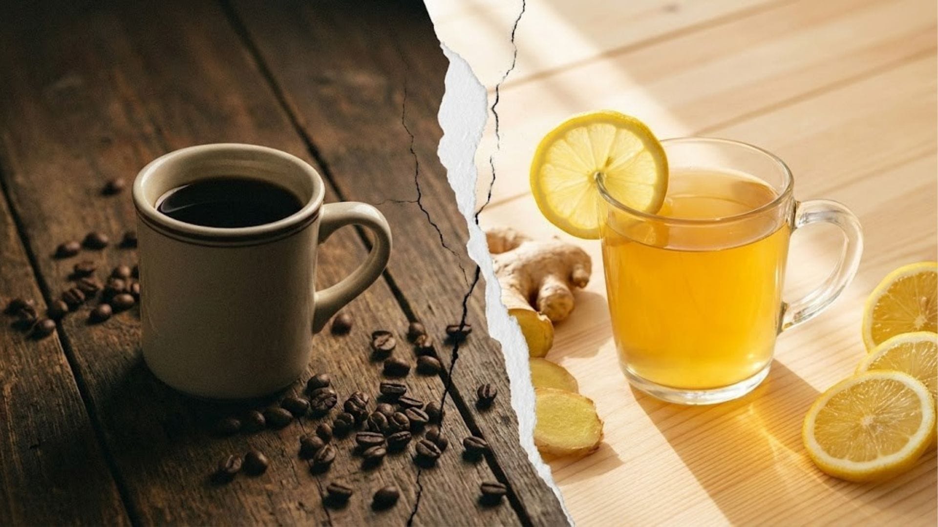 Vergleich: Schwarzer Kaffee gegen goldenen Ingwertee als Wachmacher am Morgen