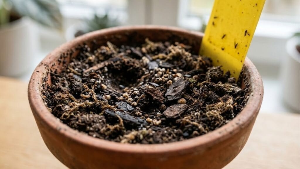 Trauermücken bei Zimmerpflanzen: Gelbtafeln und weniger gießen als Soforthilfe